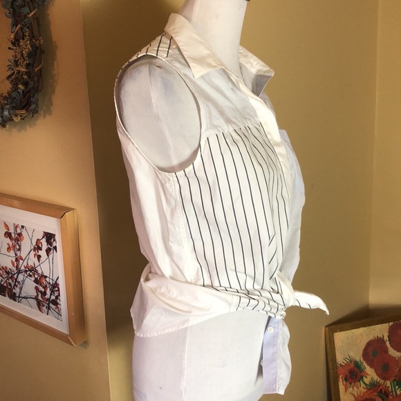 PHILLIP LIM 3:1 sz 6 Cotton Sleeveless MulitiStripe ColorBlock Buttonfront $129 - Picture 4 of 15